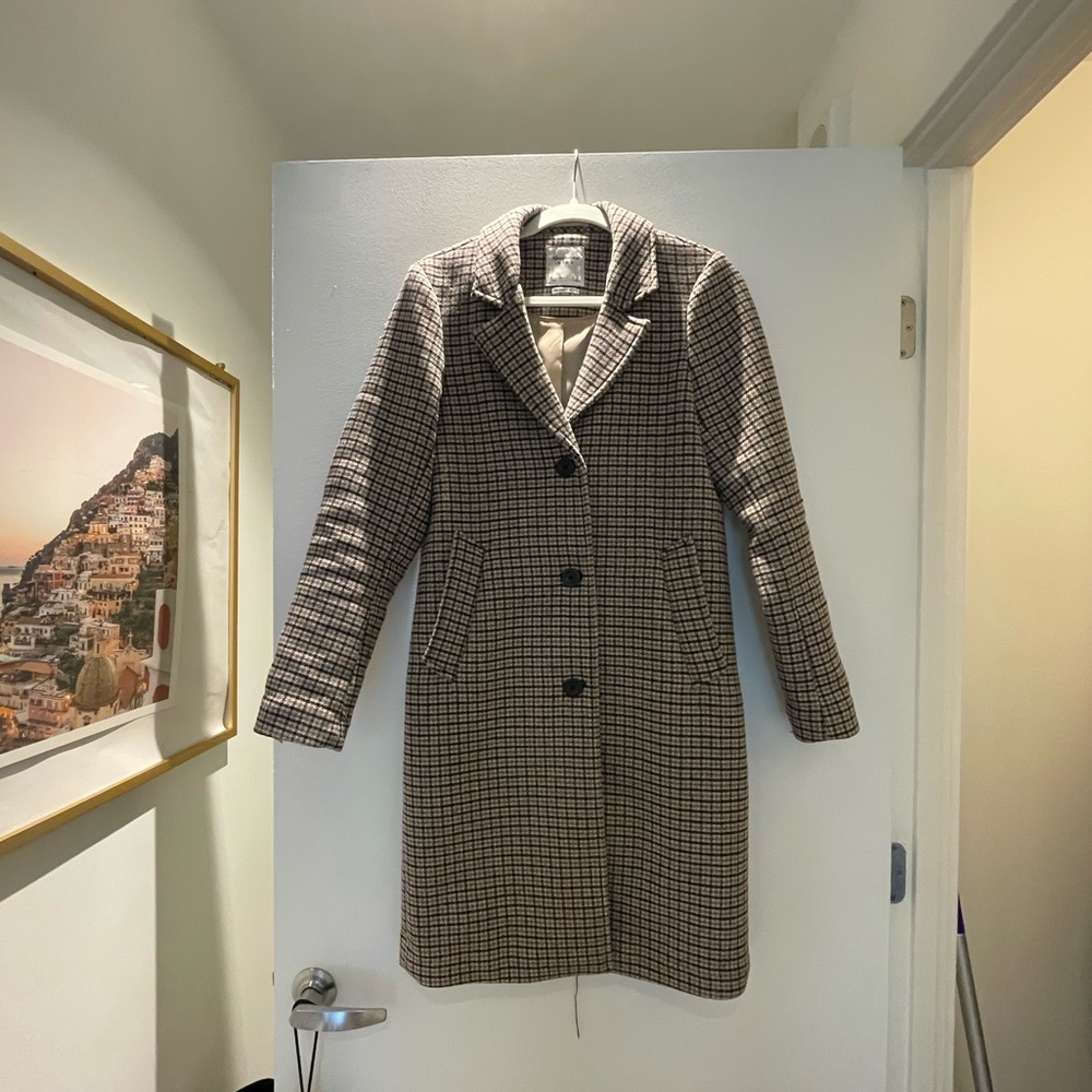 Abercrombie Wool Plaid Coat - Picture 2 of 8